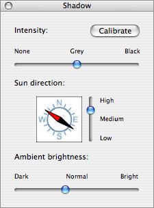 Shadow Options palette